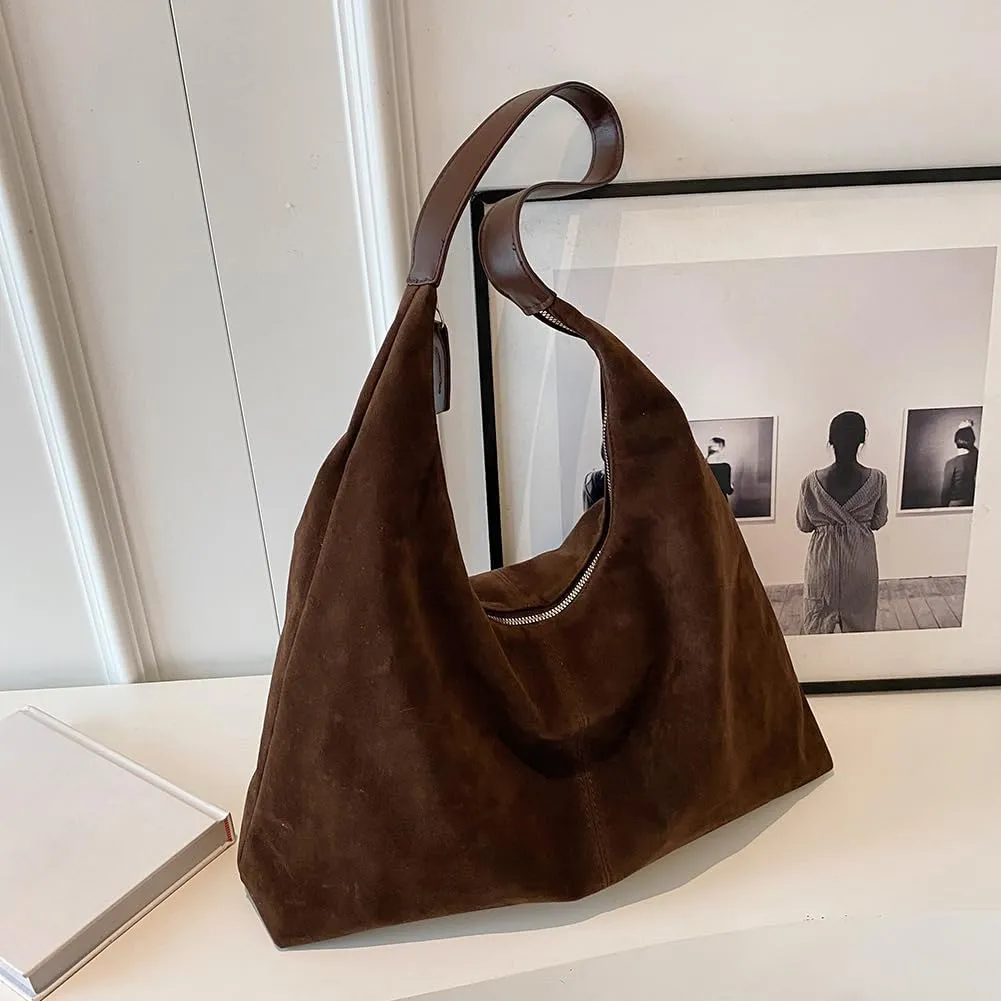 Women Leather Shoulder Bag Versatile Hobo Bag and Clutch Casual 2pcs Shoulder Bag and Handbag Set Satchel Hobo Bag
