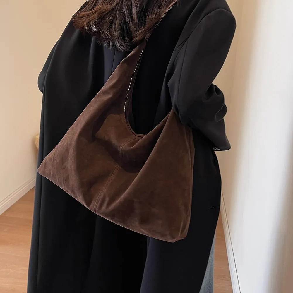 Women Leather Shoulder Bag Versatile Hobo Bag and Clutch Casual 2pcs Shoulder Bag and Handbag Set Satchel Hobo Bag