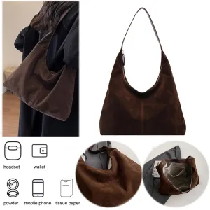Women Leather Shoulder Bag Versatile Hobo Bag and Clutch Casual 2pcs Shoulder Bag and Handbag Set Satchel Hobo Bag