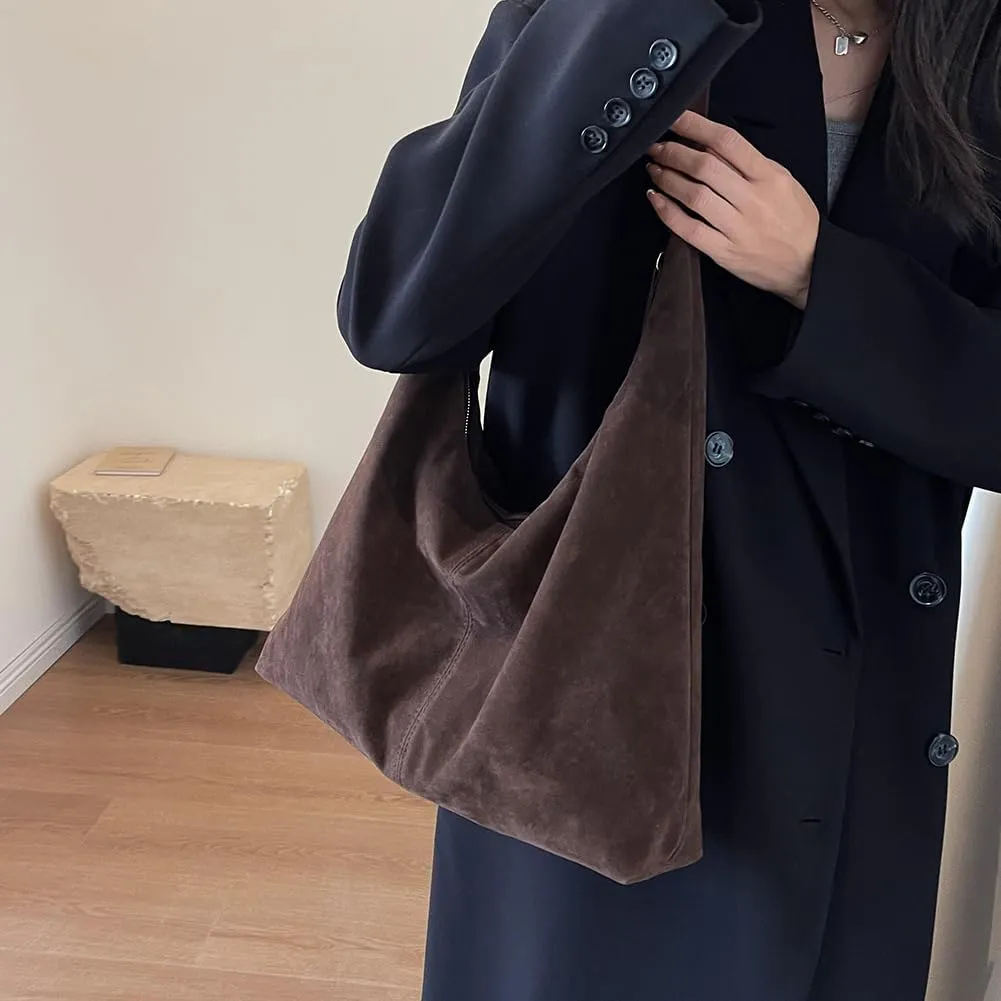 Women Leather Shoulder Bag Versatile Hobo Bag and Clutch Casual 2pcs Shoulder Bag and Handbag Set Satchel Hobo Bag