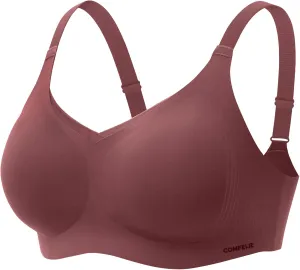 Women No Underwire Bra Comfort Seamless Full Coverage Mesh Bralette Bra with Adjustable Contrast Color Strap S-4XL