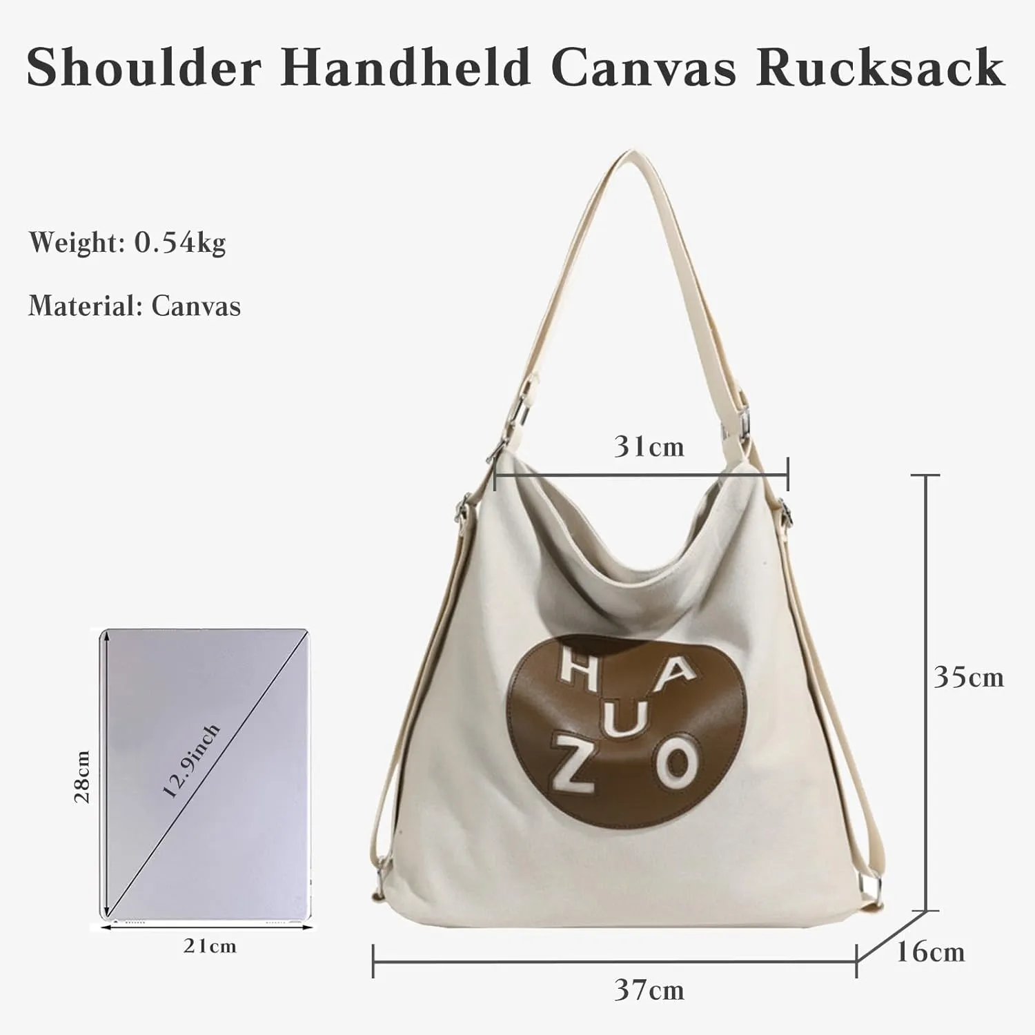 Women Shoulder Bag Canvas Backpack Daypacks Casual Handbag Large Crossbody Bag Multifunction Tote Bag Top Handle Bag