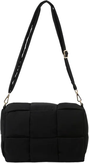 Women Shoulder Bag Puffer Crossbody Purse Designer Woven Handbag Nylon Padded Hobo Down Purse