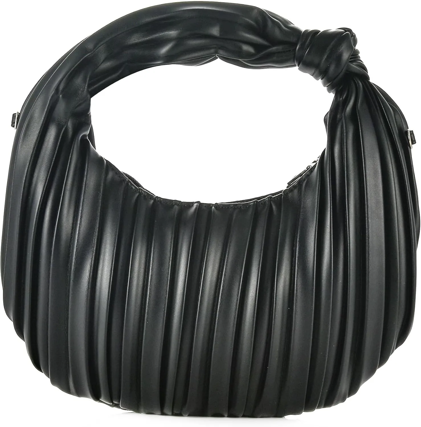 Women Small Knotted Hobo Purse Ladies Soft PU Leather Cloud Dumpling Ruched Top-handle Handbag Shoulder Crossbody Bag
