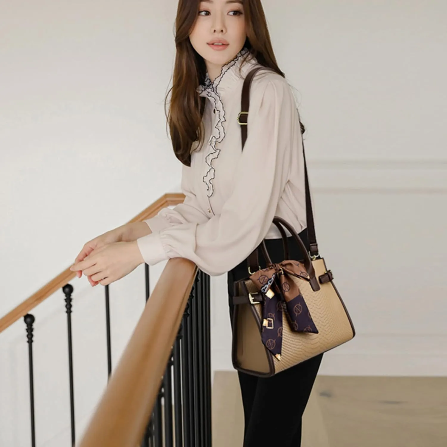 Women Snake Pattern Handbag Women Shoulder Bags Leather Crossbody Bag Large Handbags for Women