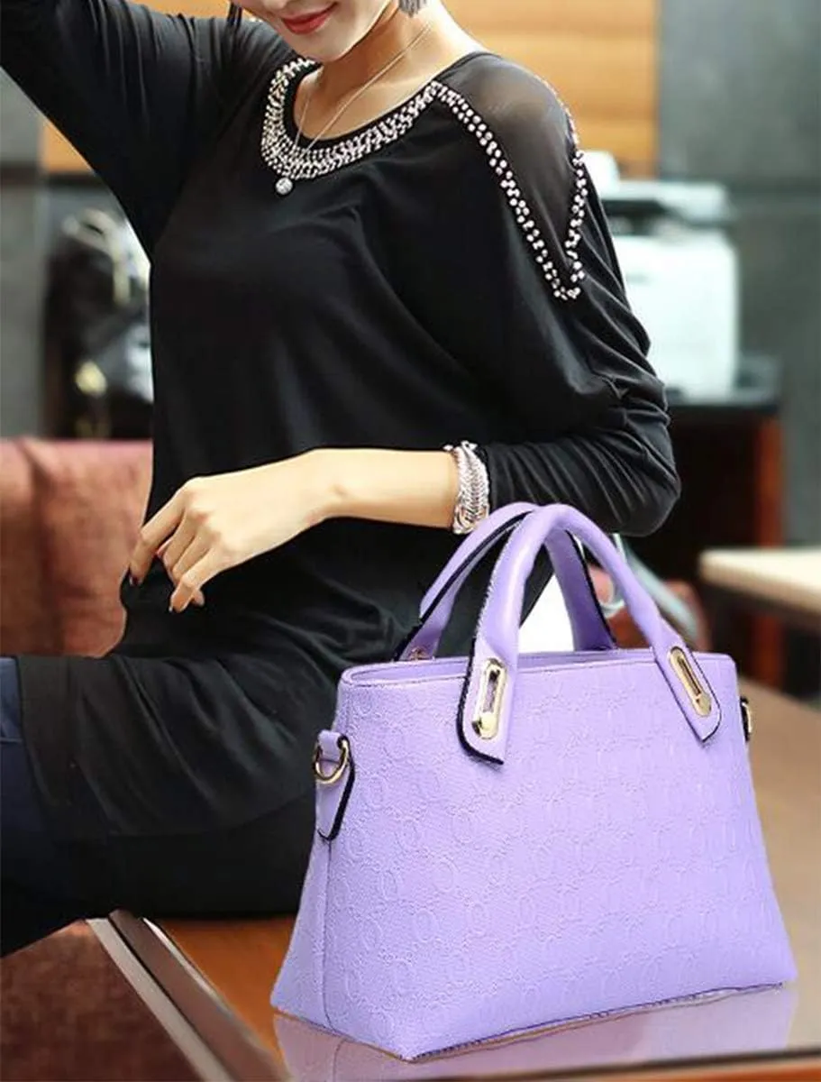 Women Tote Hobo Handbag Wallet Synthetic PU Leather Shouder Backpack 4pcs Set Clutch Purse Satchels with Bear Pendant