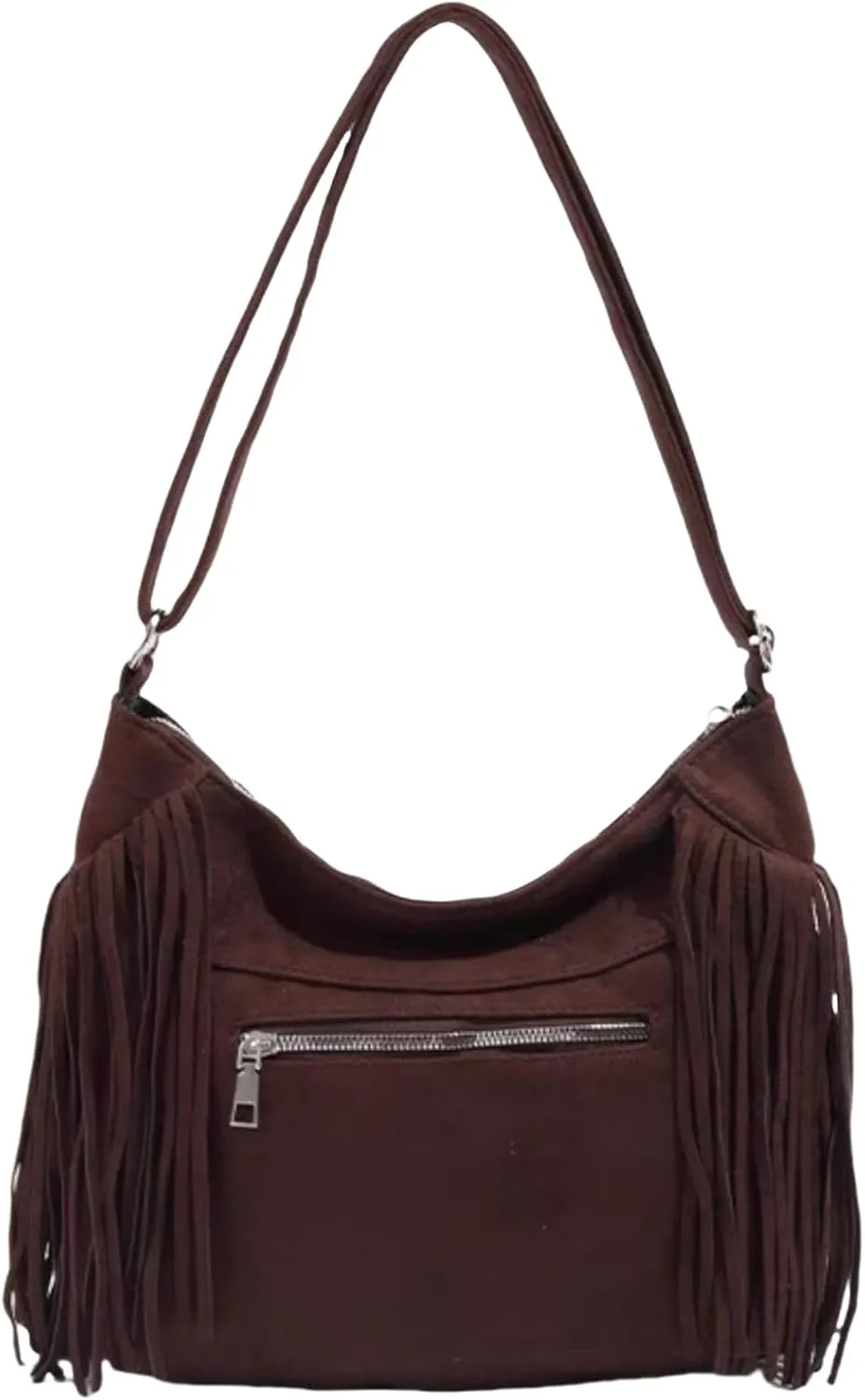 Women Vintage Suede Fringe Hobo Bag Tote Shoulder Bag Crossbody Bag and Hippie Western Cowgirl Purse Shoulder Bag