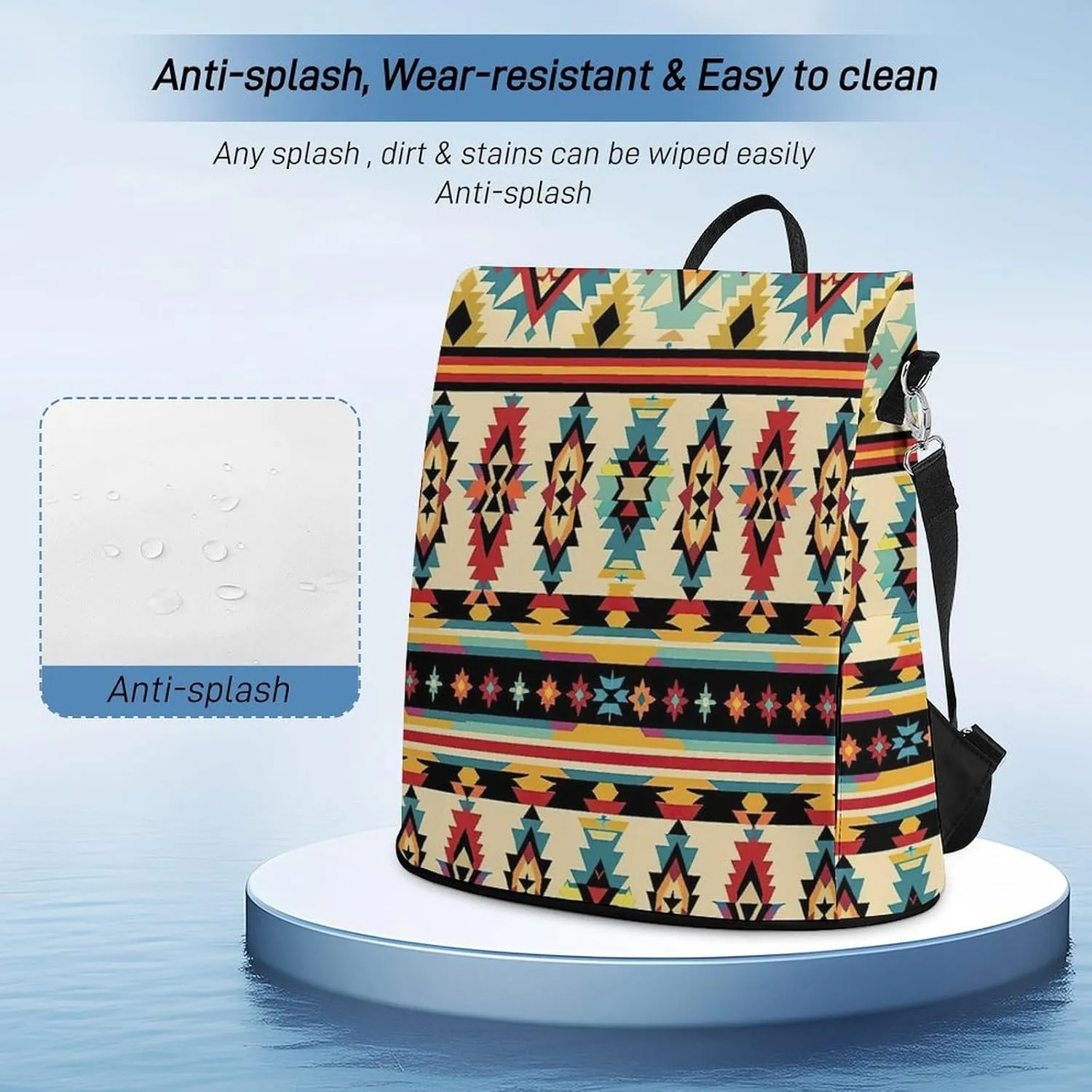 Women's Anti-Theft Waterproof Back Pack Abstract Aztec Tribal Fashion Shoulder Bag Purse Travel Ladies Daypack for Gift