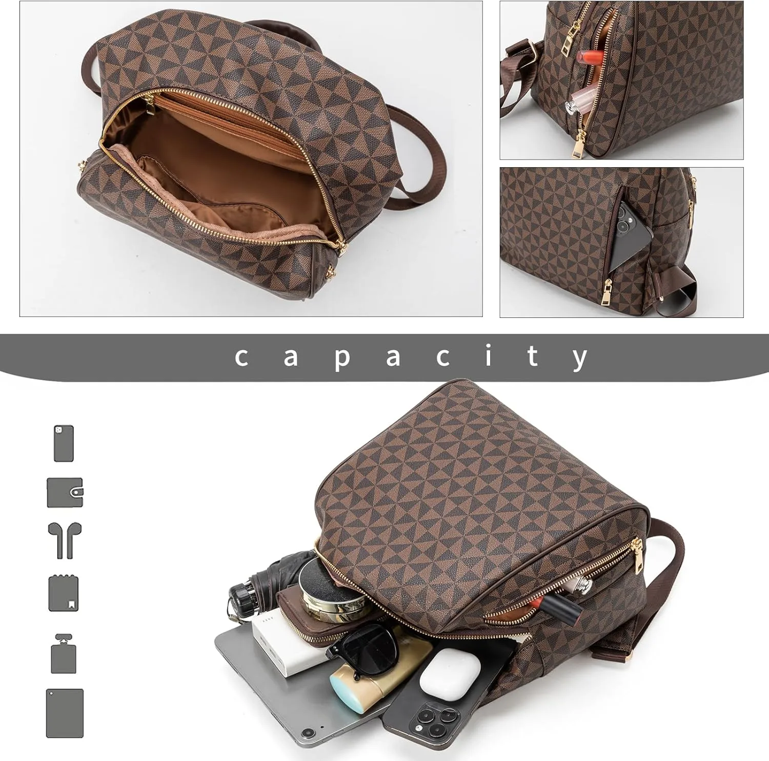 Womens Backpack Purse Leather Anti-theft Large Fashion Designer Travel Backpack Bag Men's Backpack Shoulder Bags