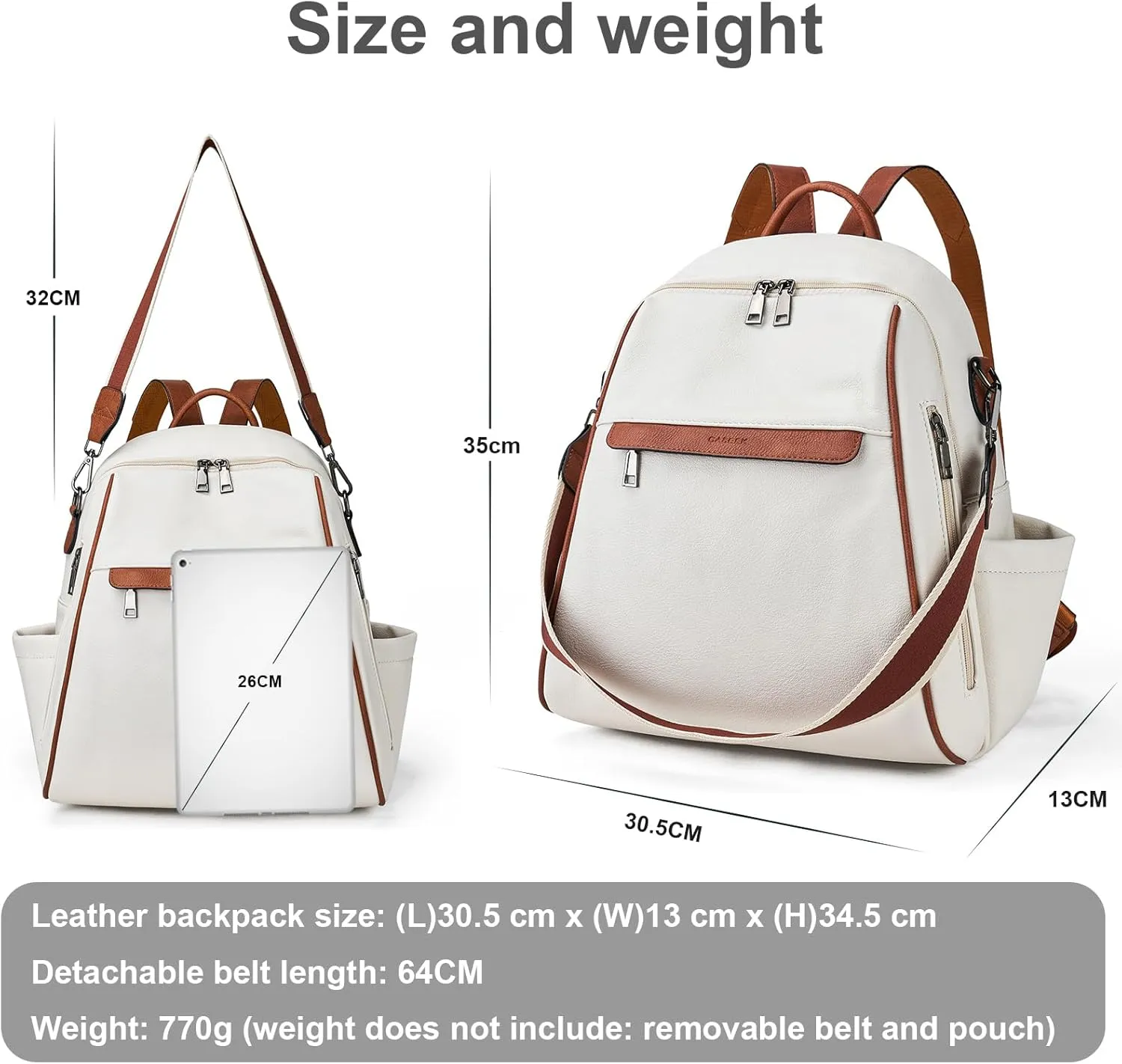 Womens Backpack Purse Leather: Fashion Convertible Ladies Shoulder Bag Travel Women Backpack Purse with Wristlet