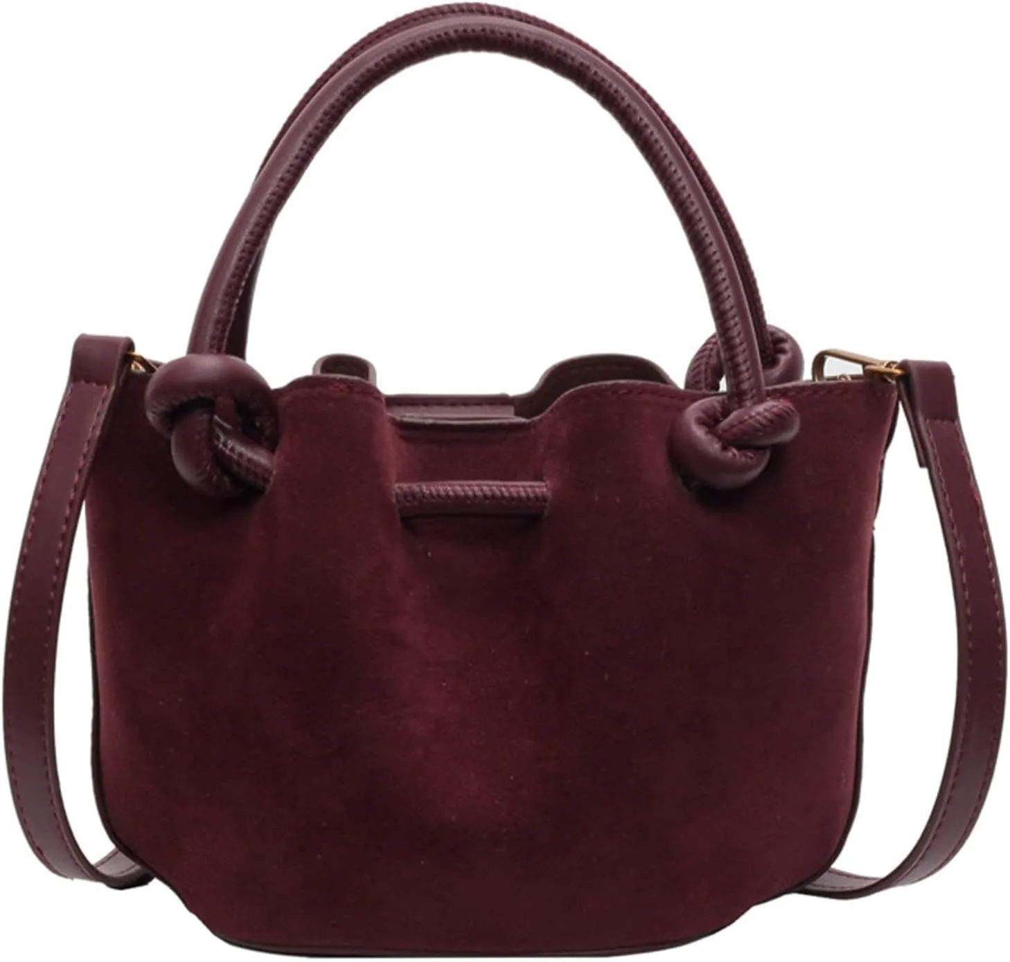 Women's Brown Suede Crossbody Bag,Small Crossbody Bag Shoulder Bag for Women,Small Purse Suede Bag Handbags,Small Bucket bag
