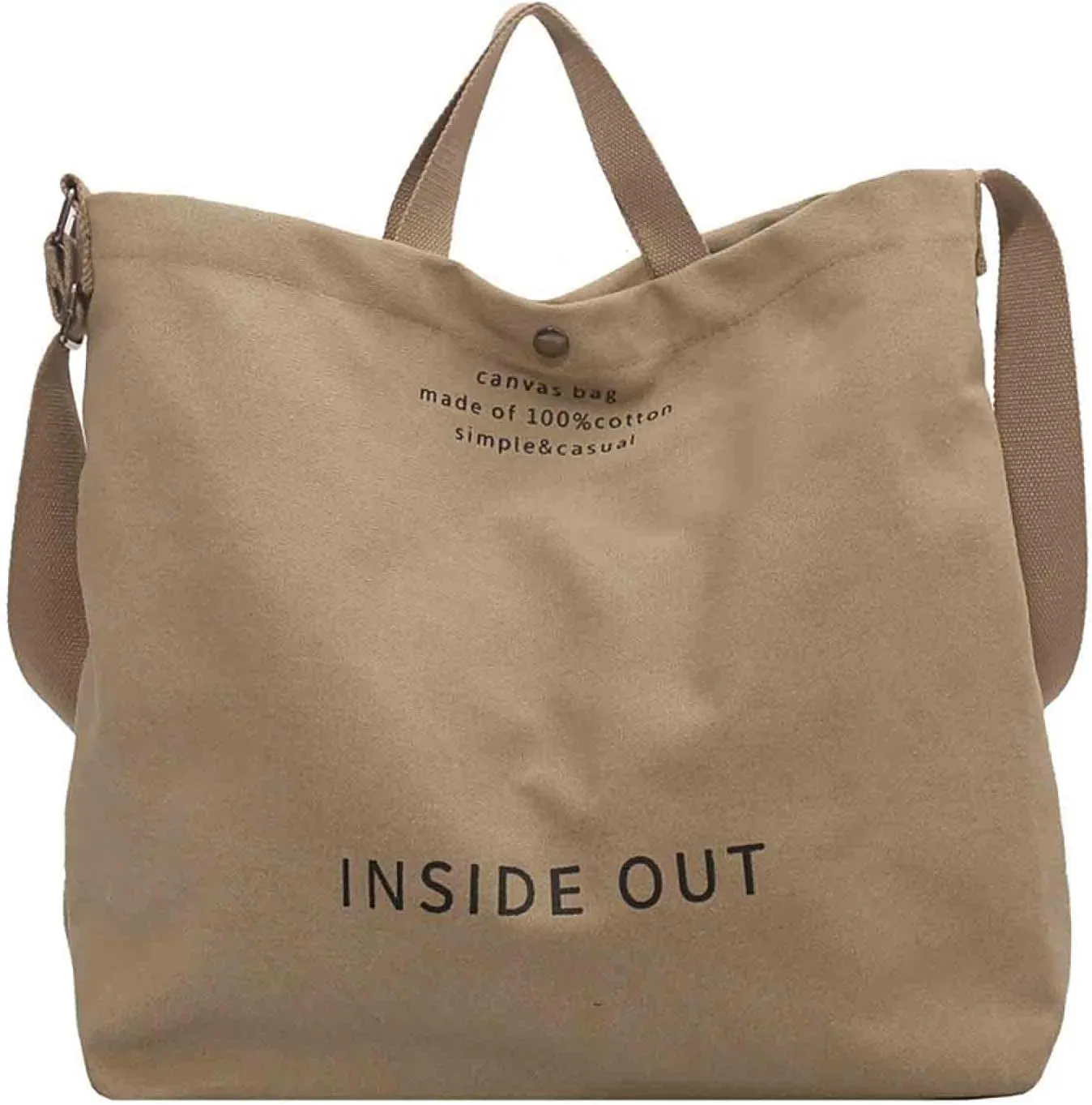Women's Canvas Tote Shoulder Bag - Large Fashion Retro Letter Handbag