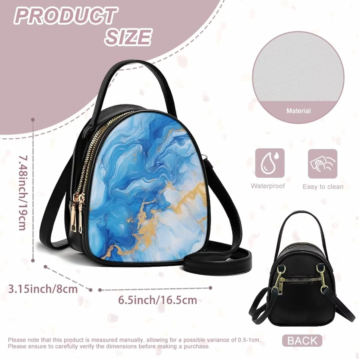 Womens Crossbody Bag Small Double Layer Purses for Women Shoulder Bag Trendy with Zipper Closure