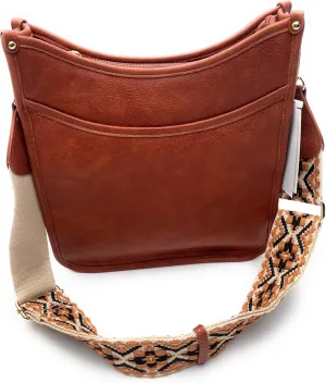 Womens crossbody Bags, Vegan Leather Hobo Handbags With Adjustable Guitar Strap Shoulder Bucket Bags