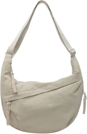 Women's Fashion Plain Color Nylon Crossbody Hobo Bag, Slouchy Sling Bag for Women Men
