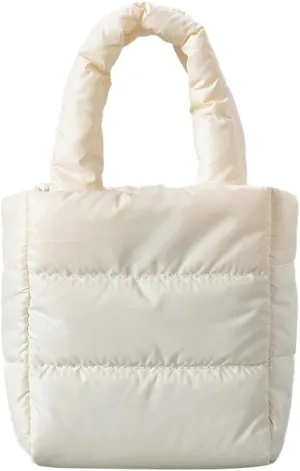 Womens Quilted Puffer Purses Mini Tote Bag Shoulder Crossbody Bag Padding Down Cotton Cute Y2k Handbag Satchels