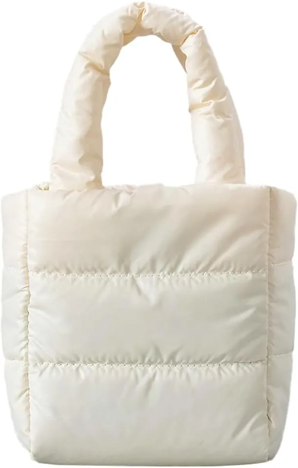 Womens Quilted Puffer Purses Mini Tote Bag Shoulder Crossbody Bag Padding Down Cotton Cute Y2k Handbag Satchels