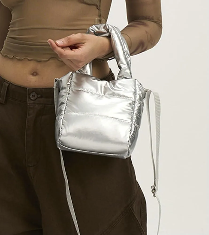 Womens Quilted Puffer Purses Mini Tote Bag Shoulder Crossbody Bag Padding Down Cotton Cute Y2k Handbag Satchels