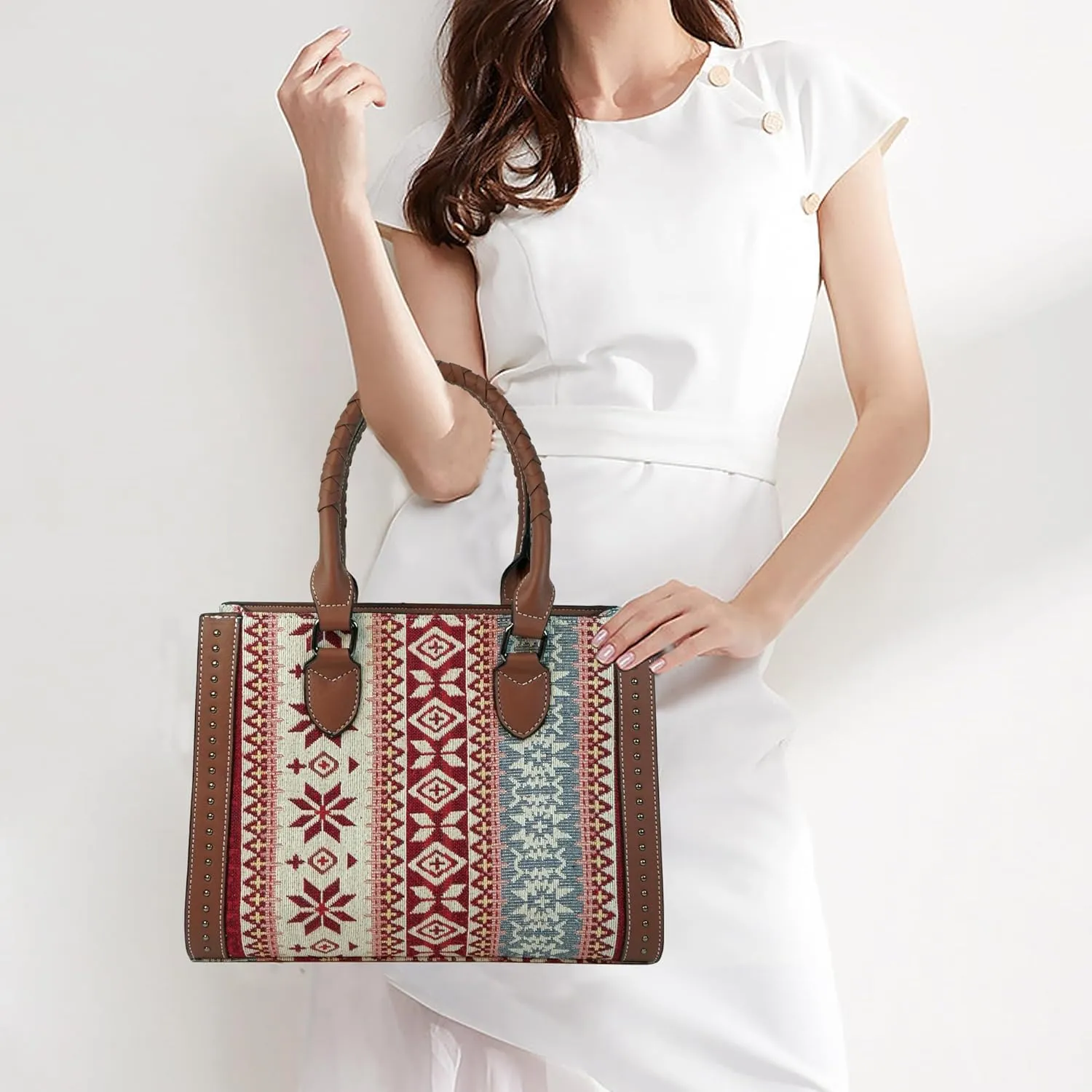 Women's Shoulder Bag with Matching Handbag and Detachable Strap - Versatile 3-in-1 Design