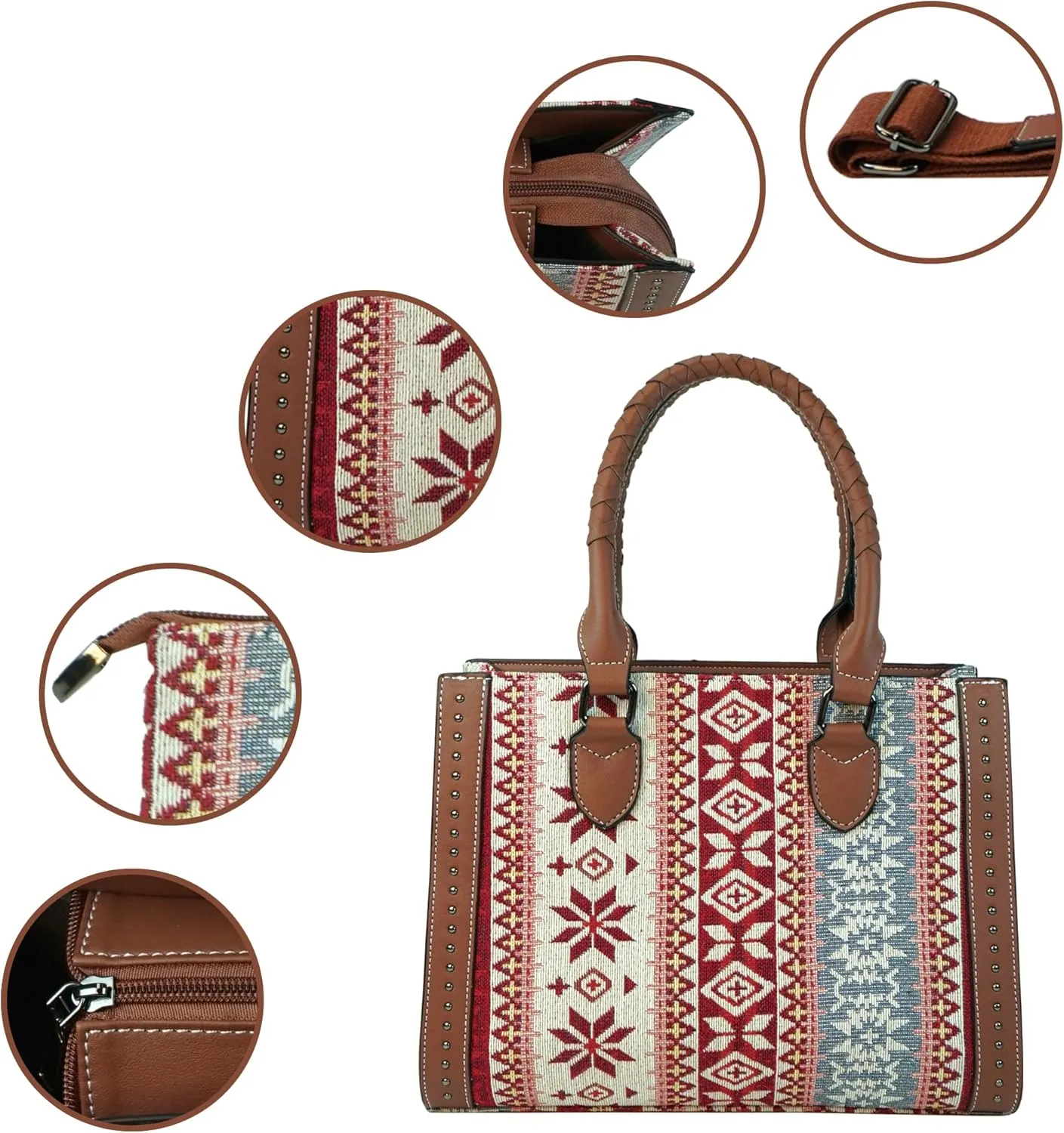 Women's Shoulder Bag with Matching Handbag and Detachable Strap - Versatile 3-in-1 Design