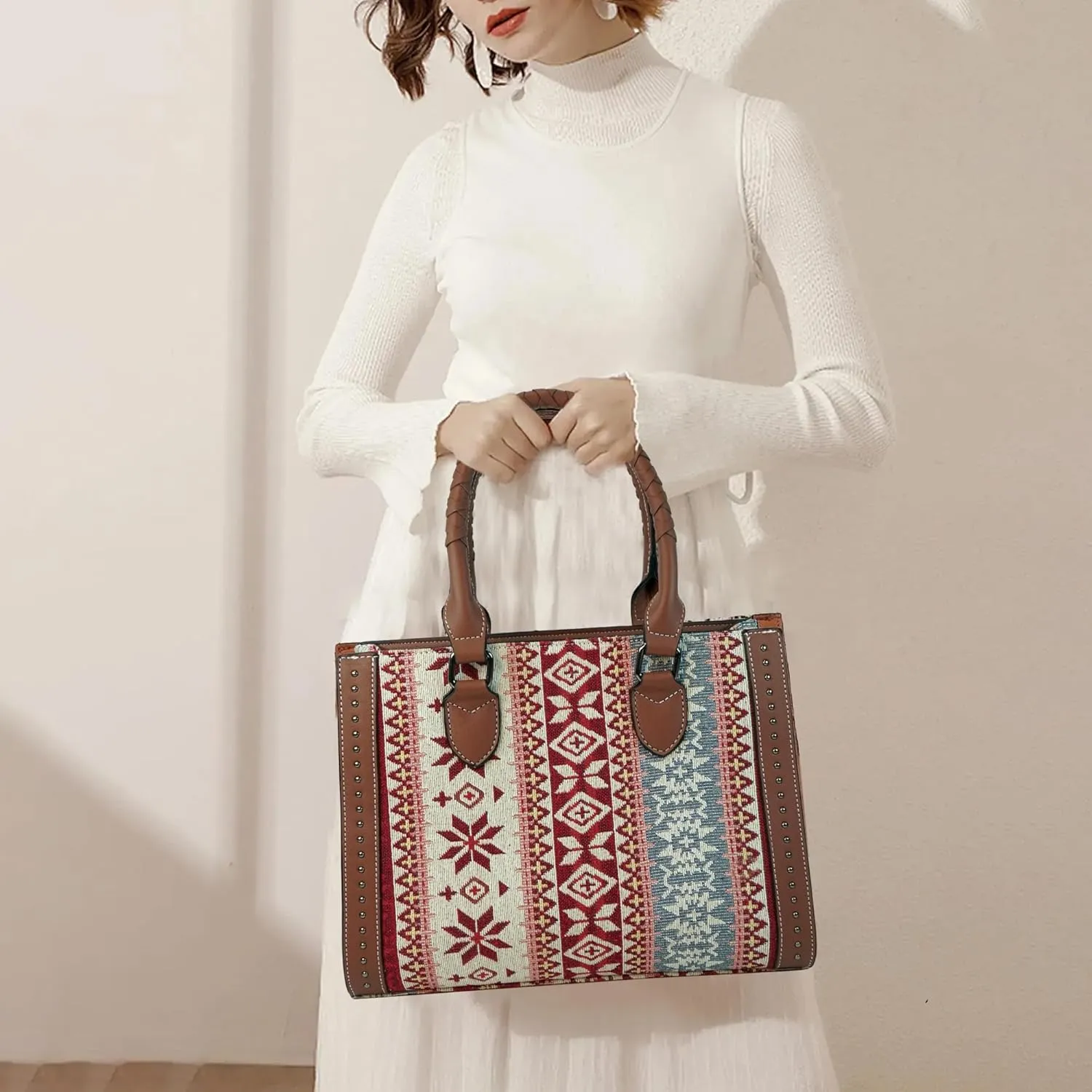Women's Shoulder Bag with Matching Handbag and Detachable Strap - Versatile 3-in-1 Design