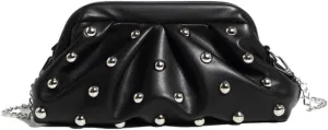 Womens Studded Rivet Clutch Purse Trendy Crescent Crossbody Bag with Chain Evening Bags for Women Cloud Bag Handbag