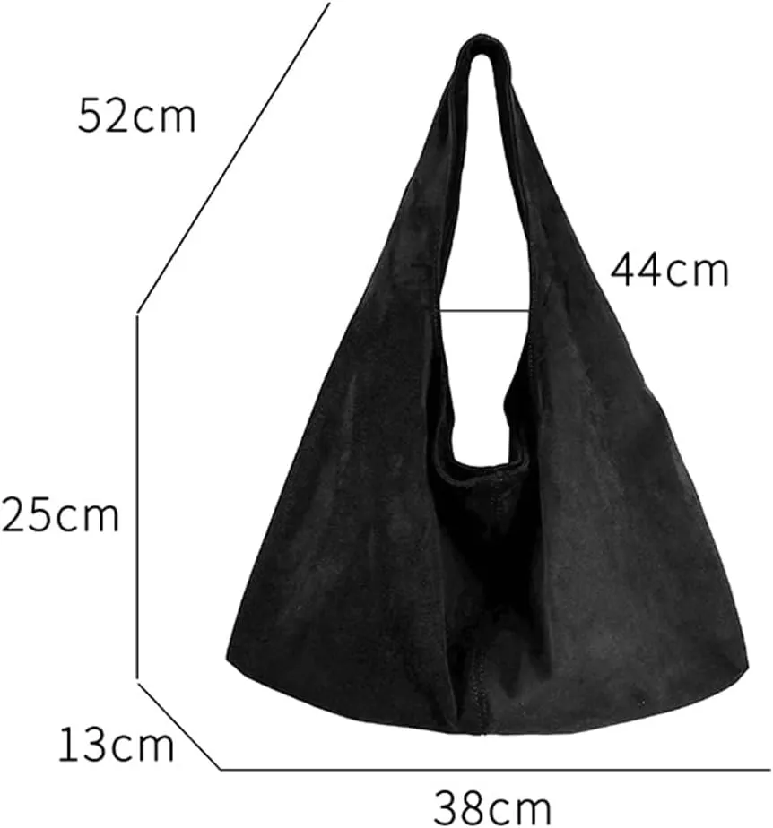 Women's Suede Tote Bag Retro Crescent Shoulder Bag Trendy 2025 Suede Handbag Underarm Purse Work Bag Dumpling Bag