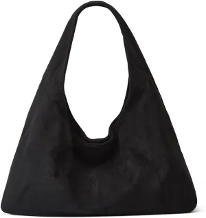 Women's Suede Tote Bag Retro Crescent Shoulder Bag Trendy 2025 Suede Handbag Underarm Purse Work Bag Dumpling Bag
