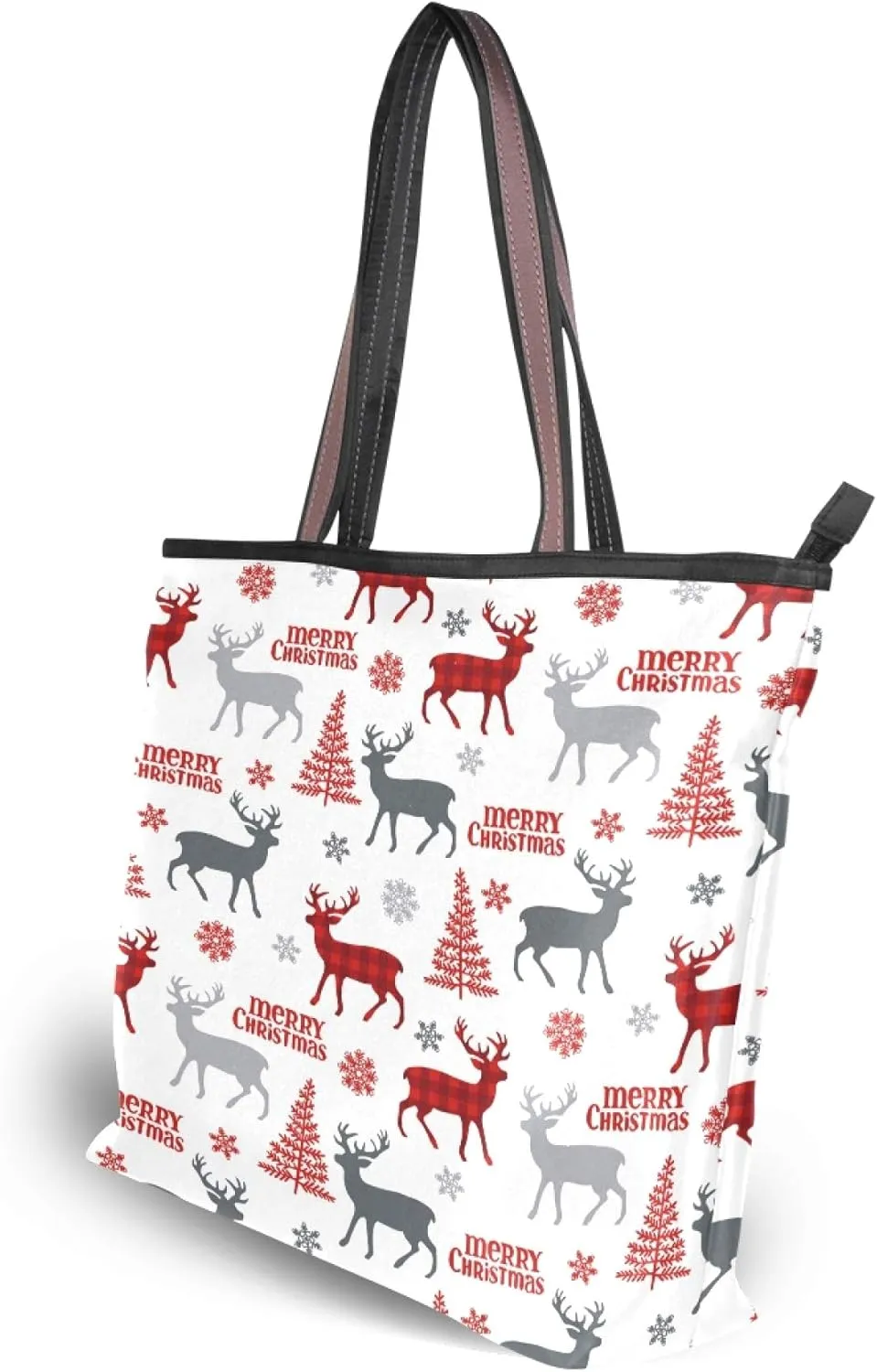 Womens Tote Handbags Black White Cat Tote Bag with Zipper Ladies Tote Shoulder bag