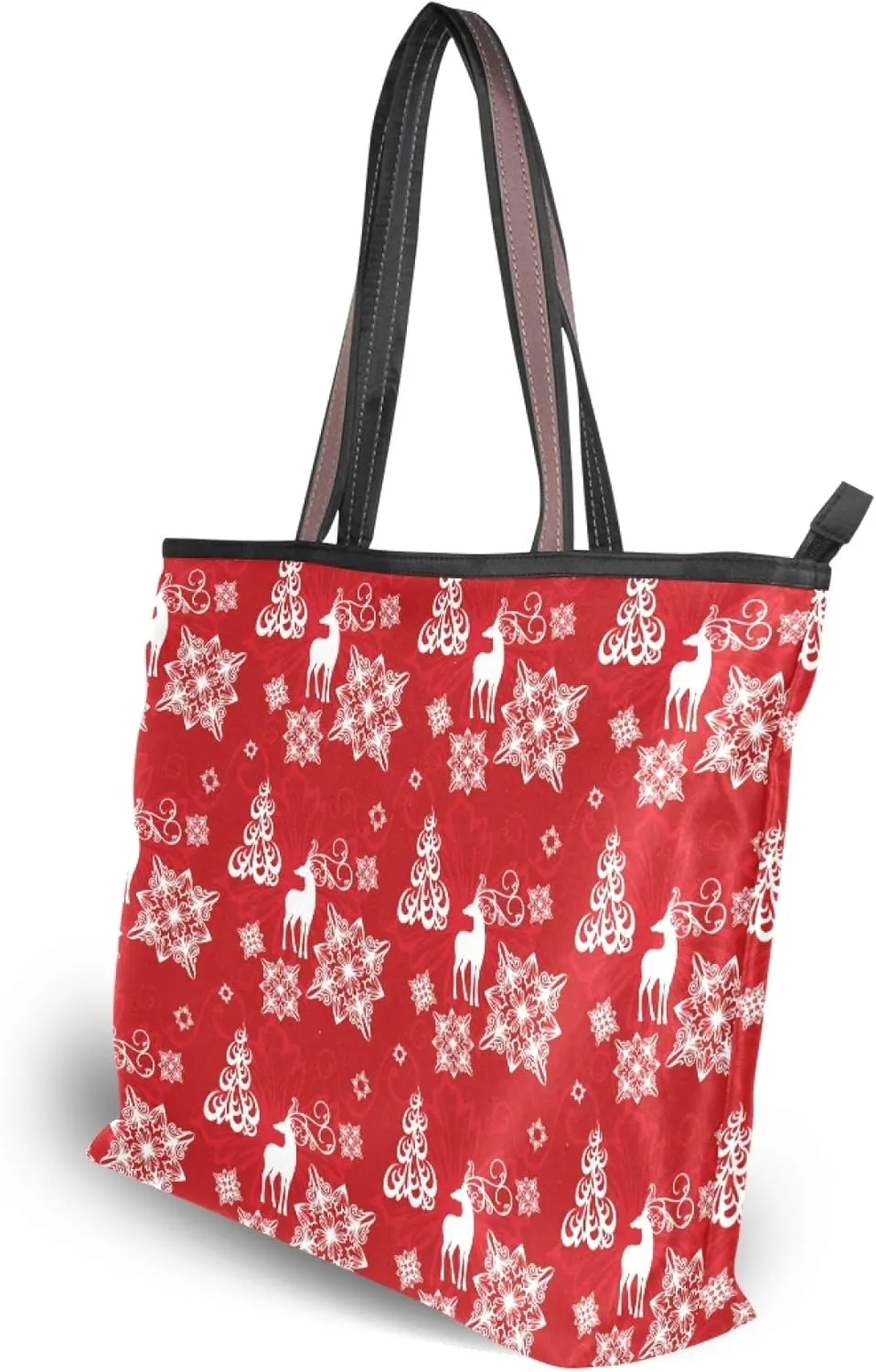 Womens Tote Handbags Black White Cat Tote Bag with Zipper Ladies Tote Shoulder bag