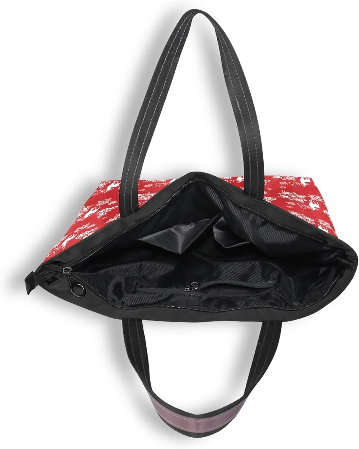 Womens Tote Handbags Black White Cat Tote Bag with Zipper Ladies Tote Shoulder bag