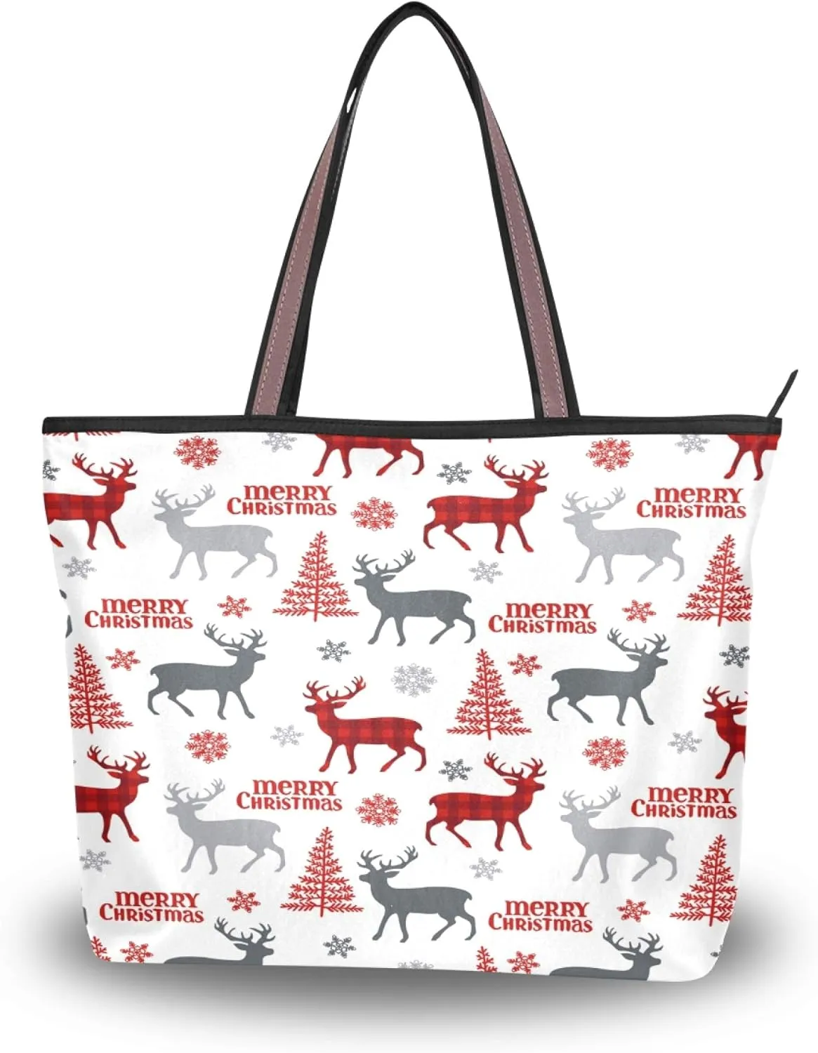 Womens Tote Handbags Black White Cat Tote Bag with Zipper Ladies Tote Shoulder bag