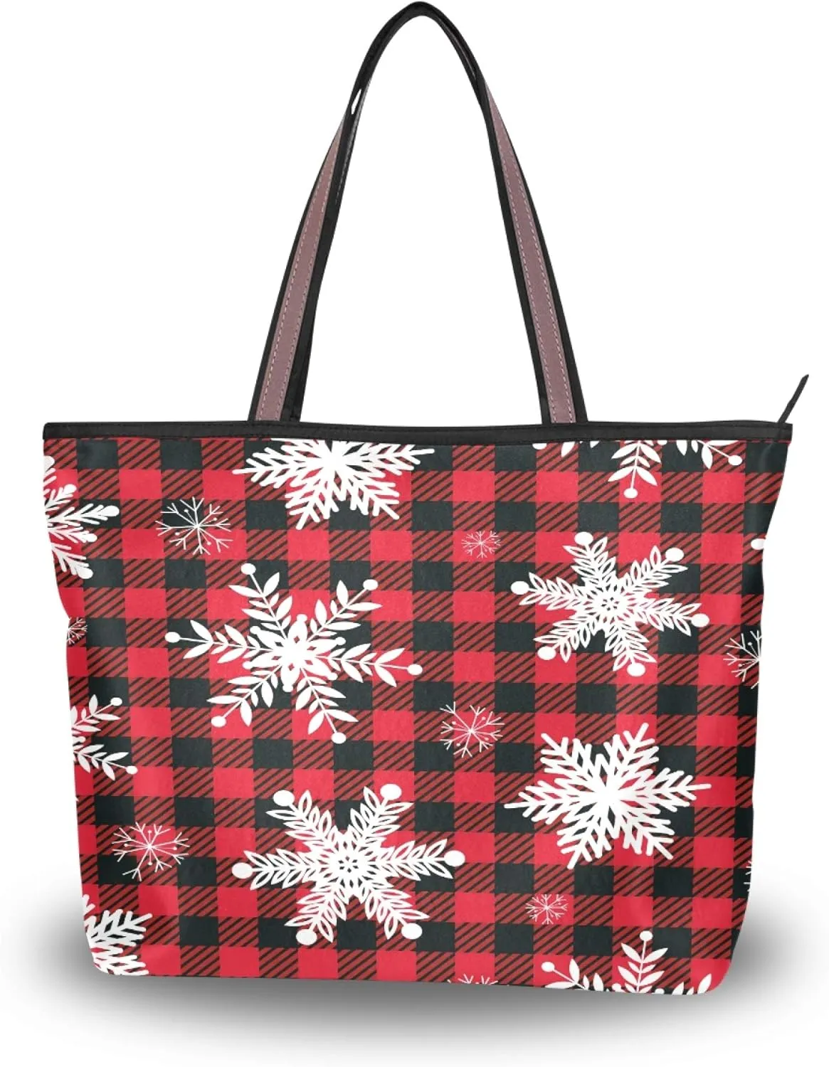 Womens Tote Handbags Christmas Tote Bag with Zipper Holiday Tote Shoulder