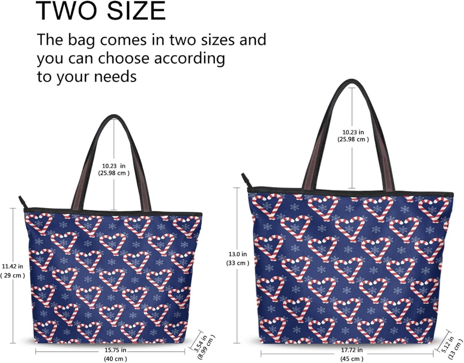 Womens Tote Handbags Christmas Tote Bag with Zipper Holiday Tote Shoulder