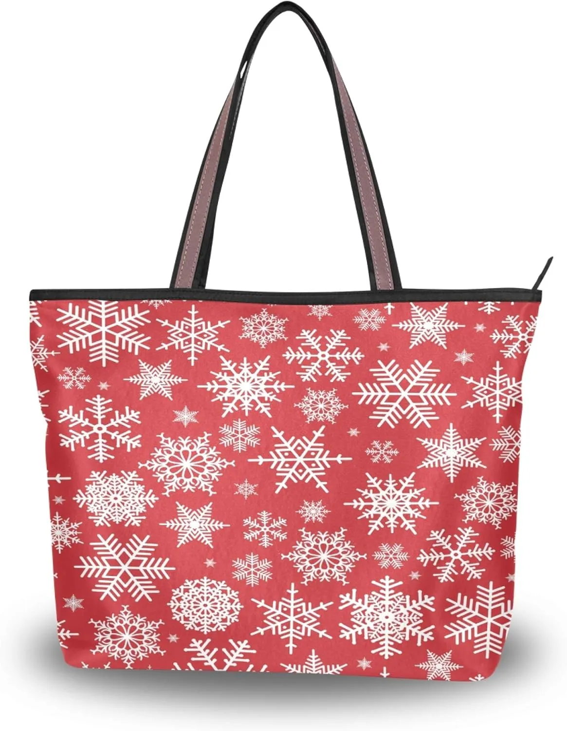 Womens Tote Handbags Christmas Tote Bag with Zipper Holiday Tote Shoulder