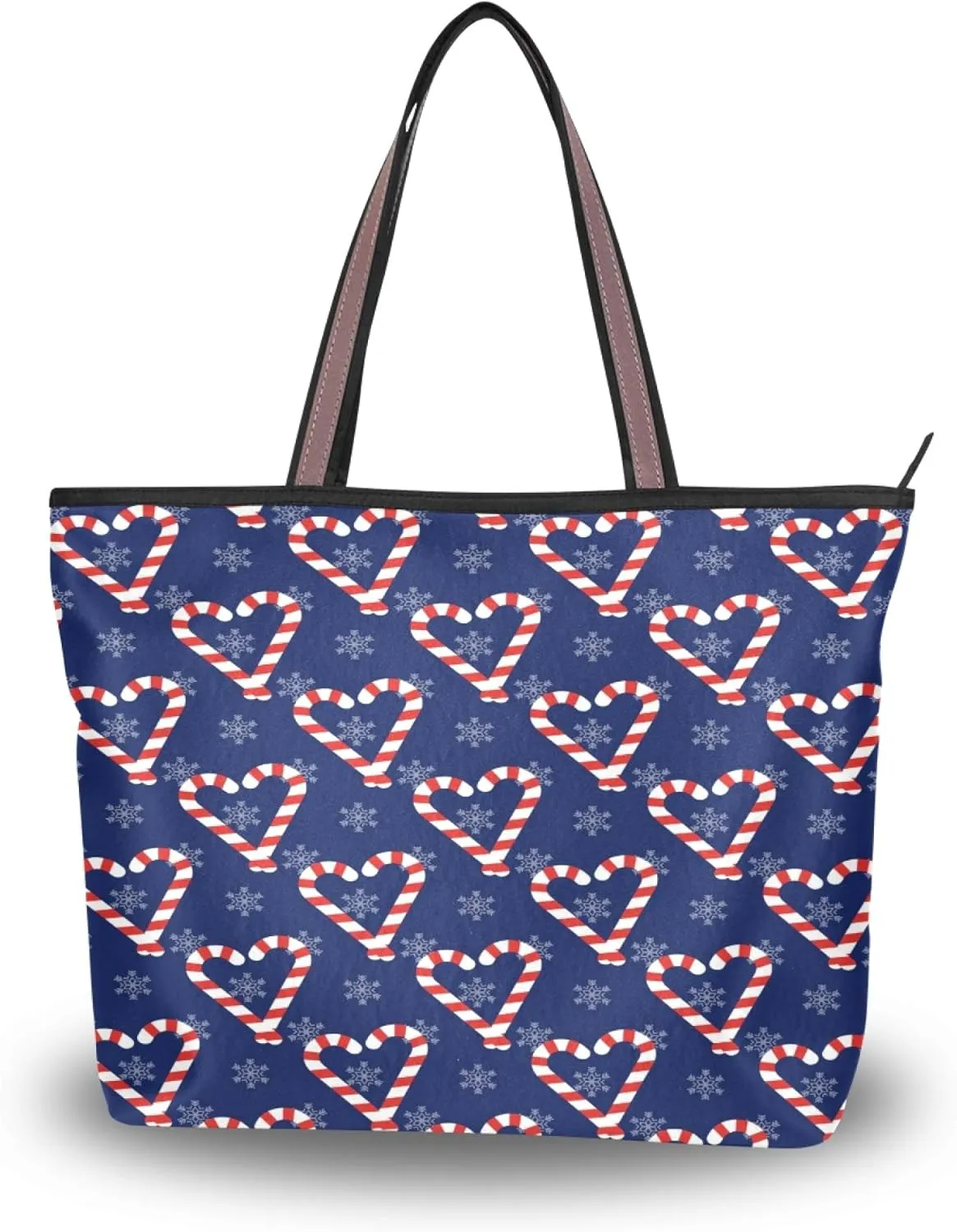 Womens Tote Handbags Christmas Tote Bag with Zipper Holiday Tote Shoulder