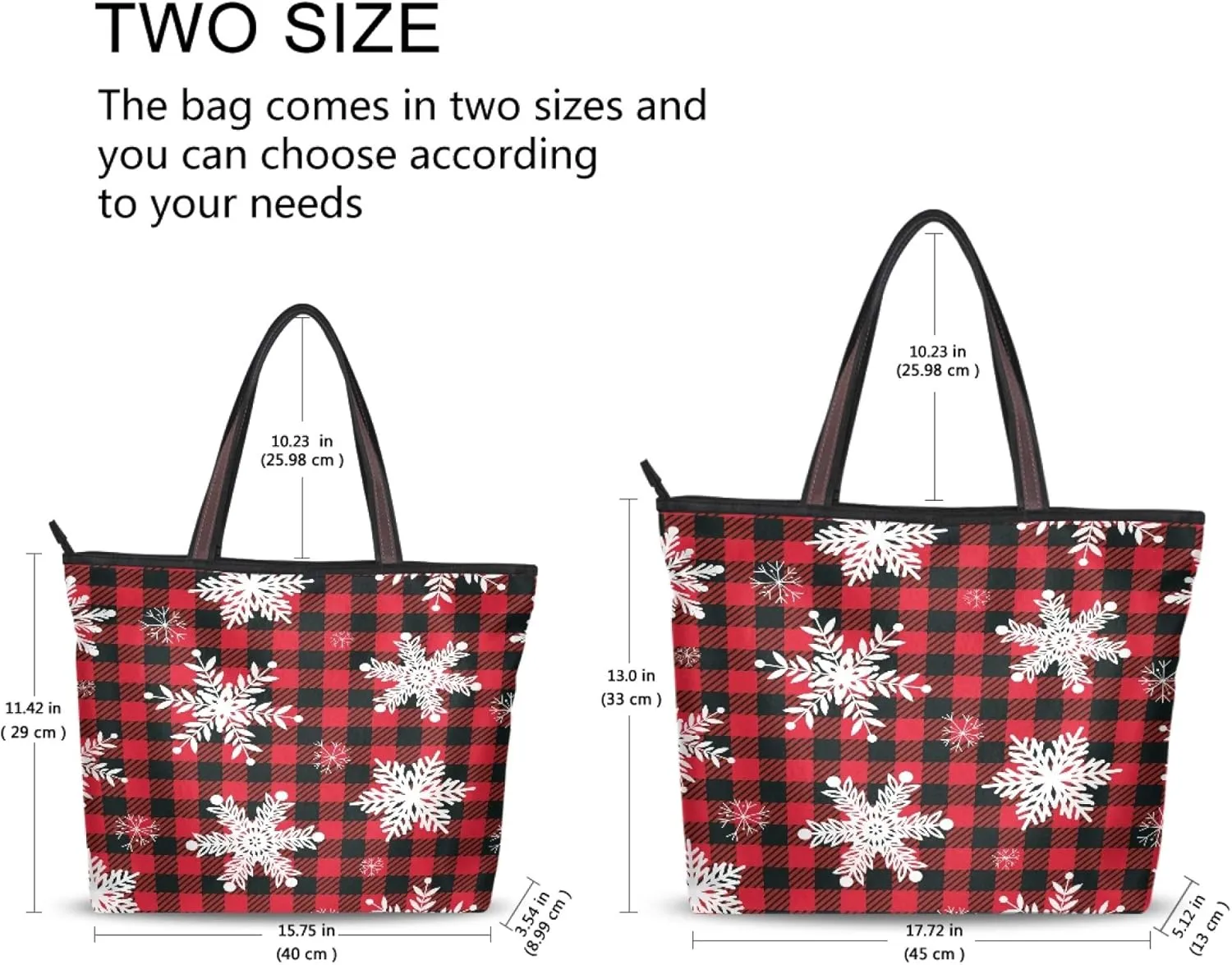 Womens Tote Handbags Christmas Tote Bag with Zipper Holiday Tote Shoulder