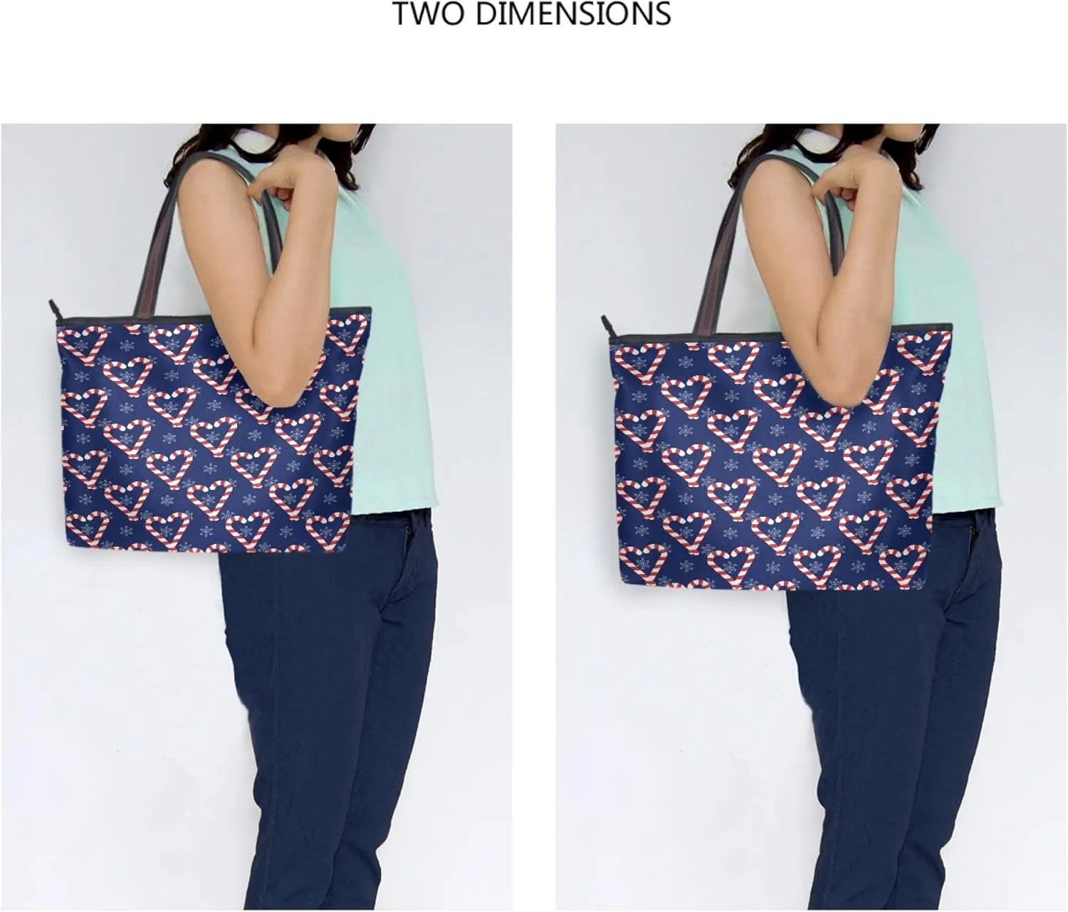 Womens Tote Handbags Christmas Tote Bag with Zipper Holiday Tote Shoulder