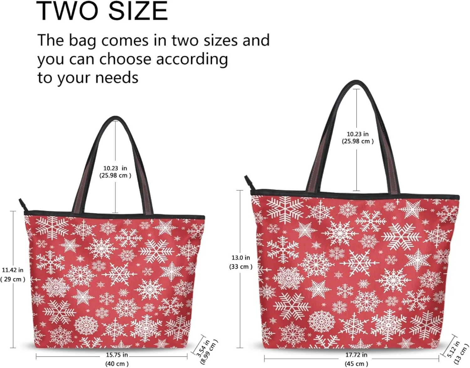 Womens Tote Handbags Christmas Tote Bag with Zipper Holiday Tote Shoulder