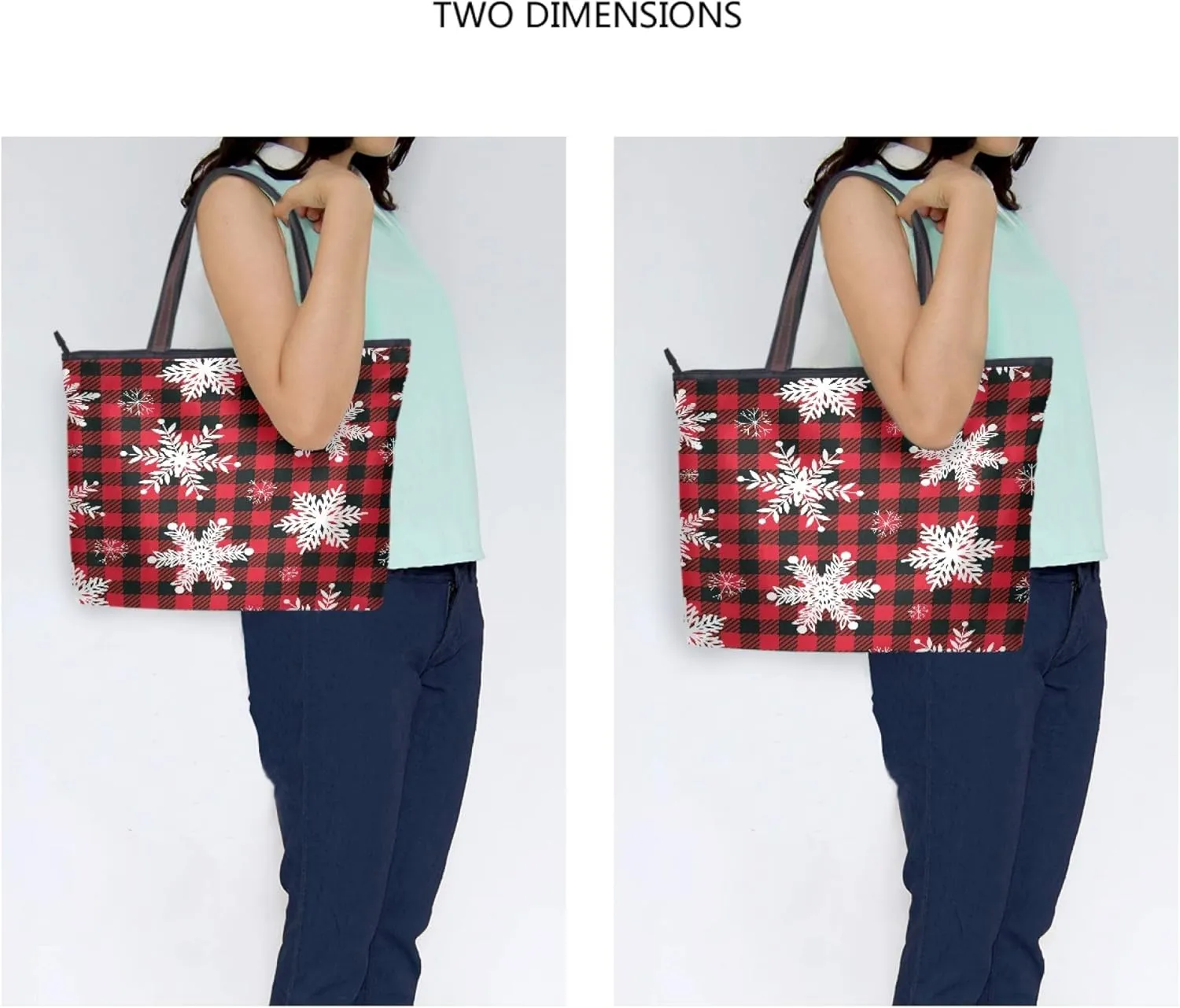 Womens Tote Handbags Christmas Tote Bag with Zipper Holiday Tote Shoulder