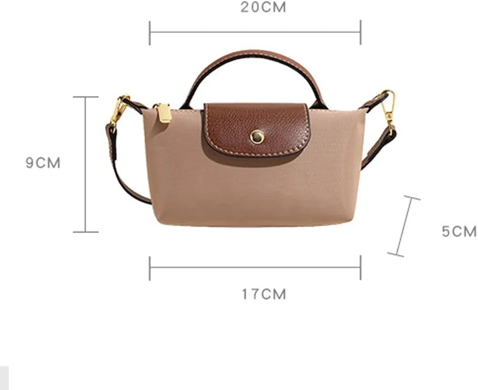 Women's Vintage Nylon Handbag – Elegant Soft Shoulder Bag with Crossbody Strap Lightweight Purse for Casual Daily Use