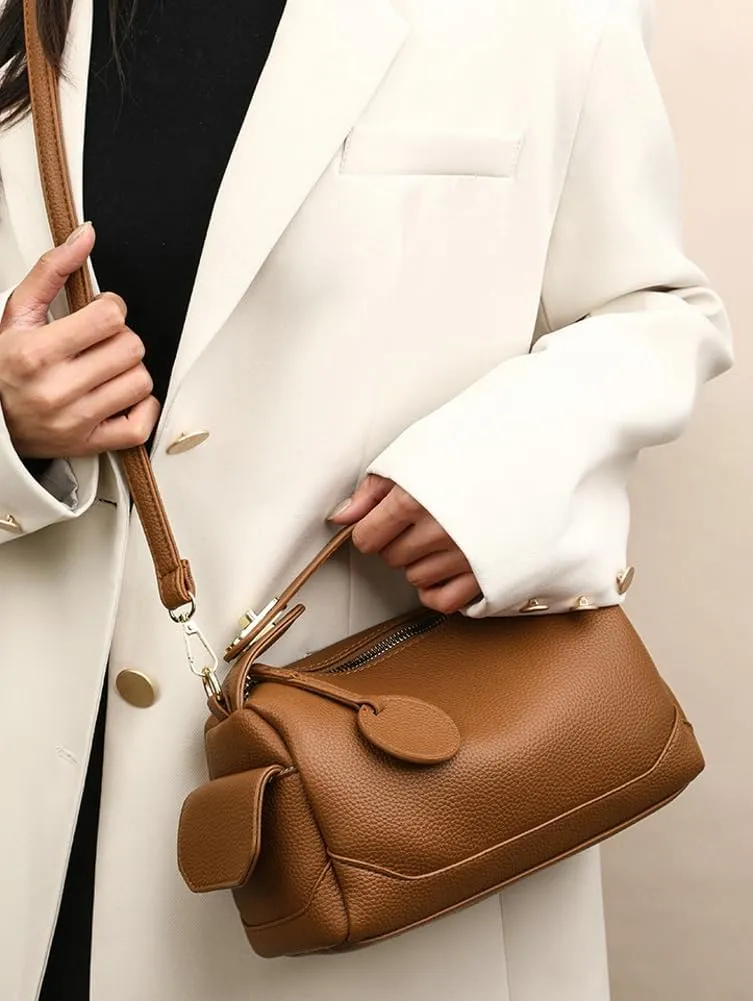 Womens Vintage Shoulder Crossbody Bag Slouchy Small Tote Purse Travel Bag Handbag Soft PU Leather Pillow Satchels