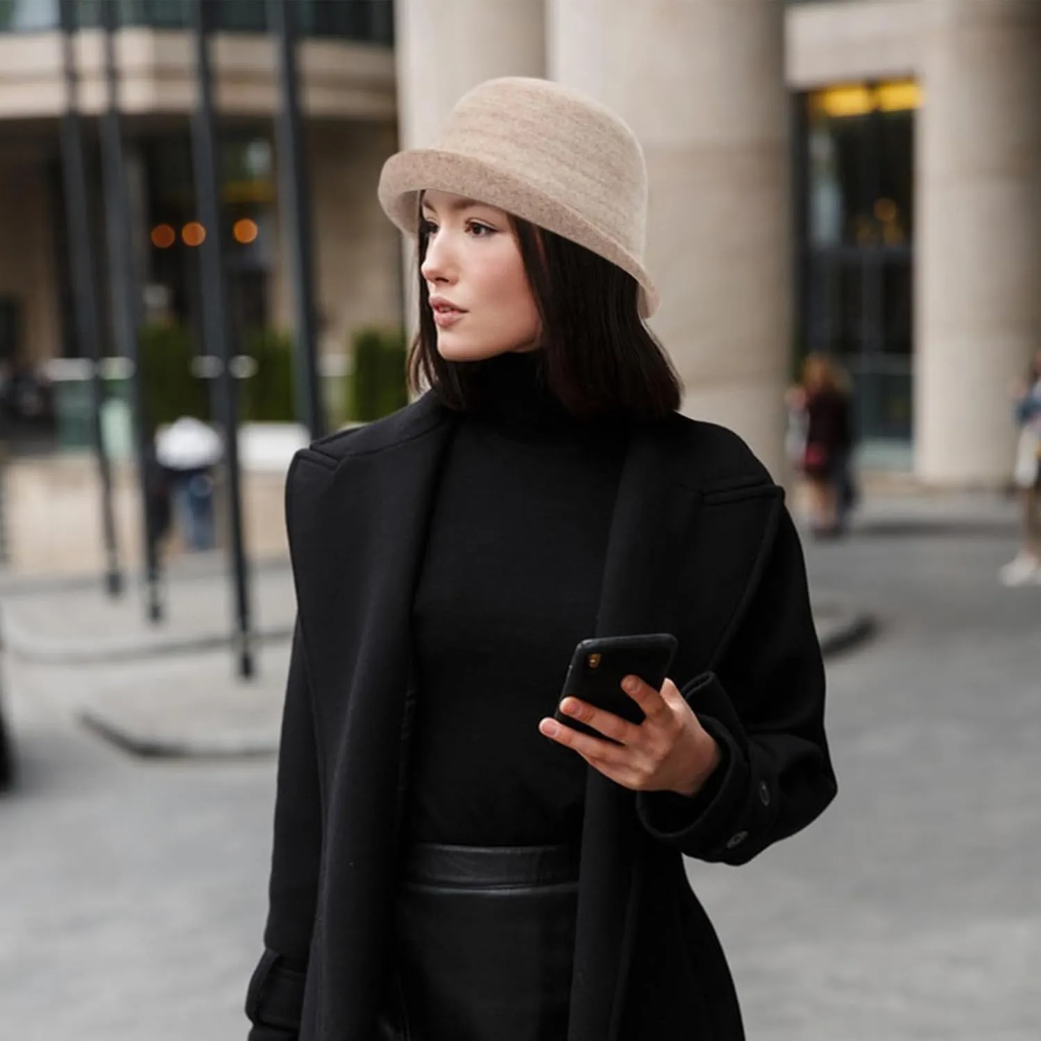 Womens Winter 1920S Vintage Cloche Wool Bucket Hat Packable Ladies Church Derby Party Fashion Cap