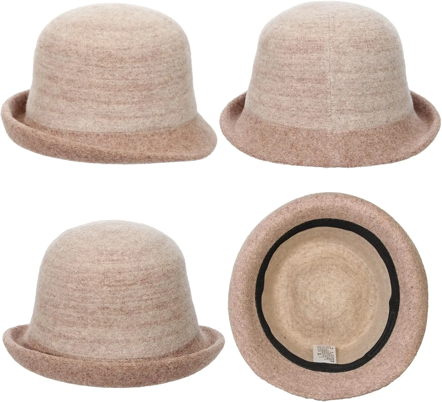Womens Winter 1920S Vintage Cloche Wool Bucket Hat Packable Ladies Church Derby Party Fashion Cap