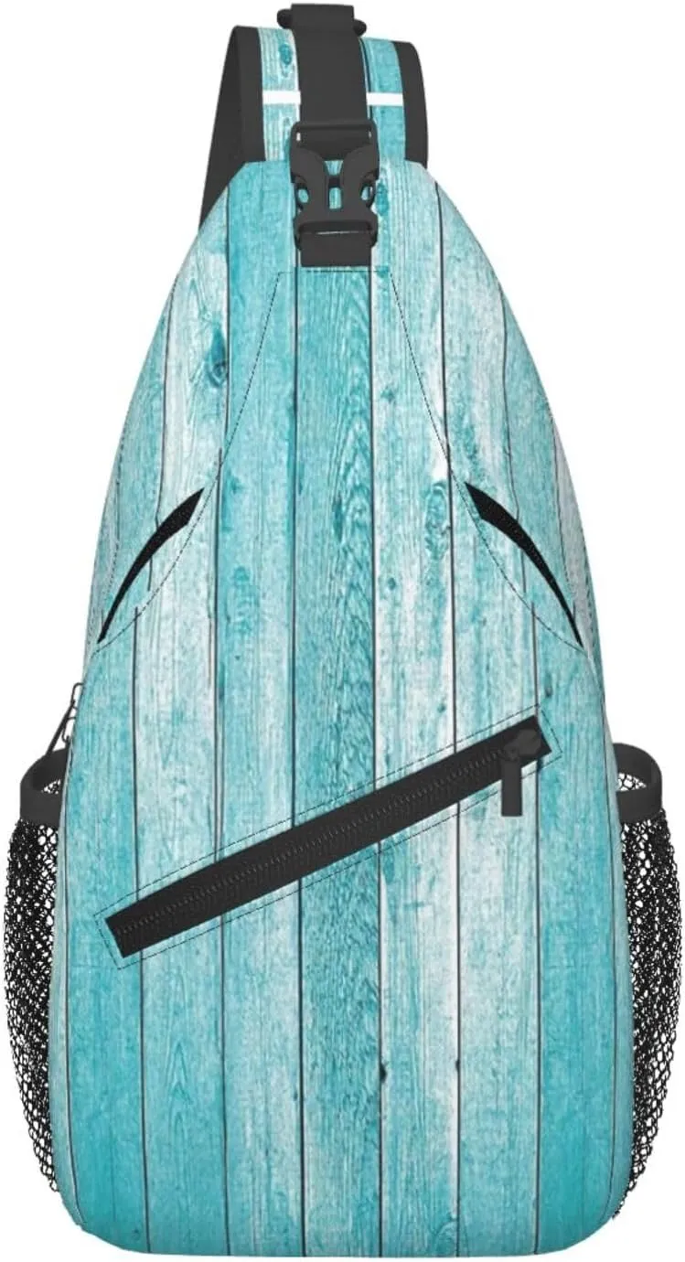 Wooden Planks Texture Wallpaper print chest crossbody bag, fashion leisure travel bag, cross-body bag for men and women, Black, One Size, Black, One Size