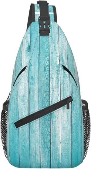 Wooden Planks Texture Wallpaper print chest crossbody bag, fashion leisure travel bag, cross-body bag for men and women, Black, One Size, Black, One Size