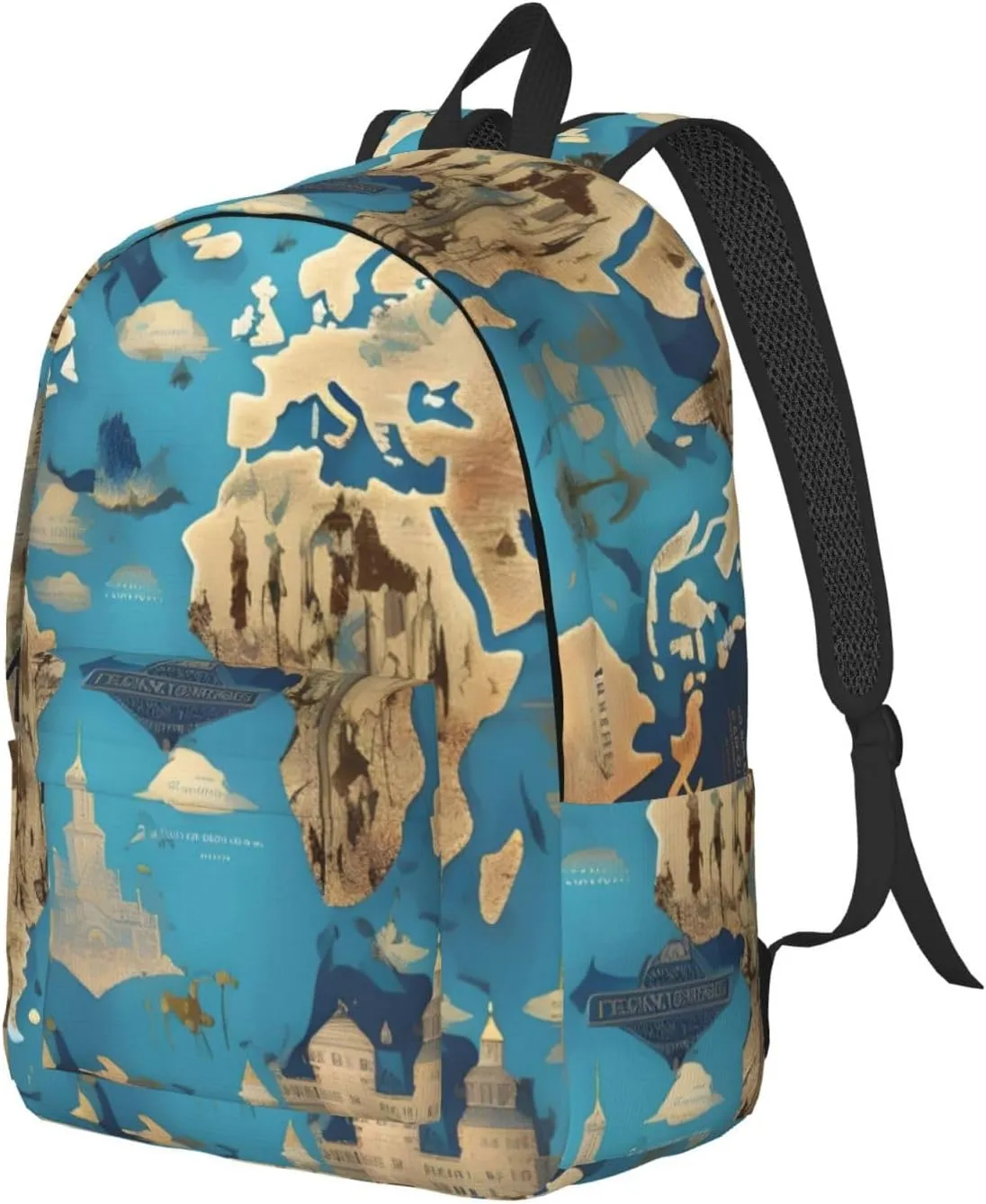 World Geography Map Printed backpack, travel bag, canvas shoulder bag, canvas casual lightweight backpack