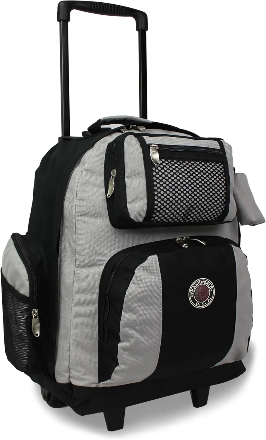 World Traveler Transworld 22-Inch Carry-On Rolling Backpack, Grey