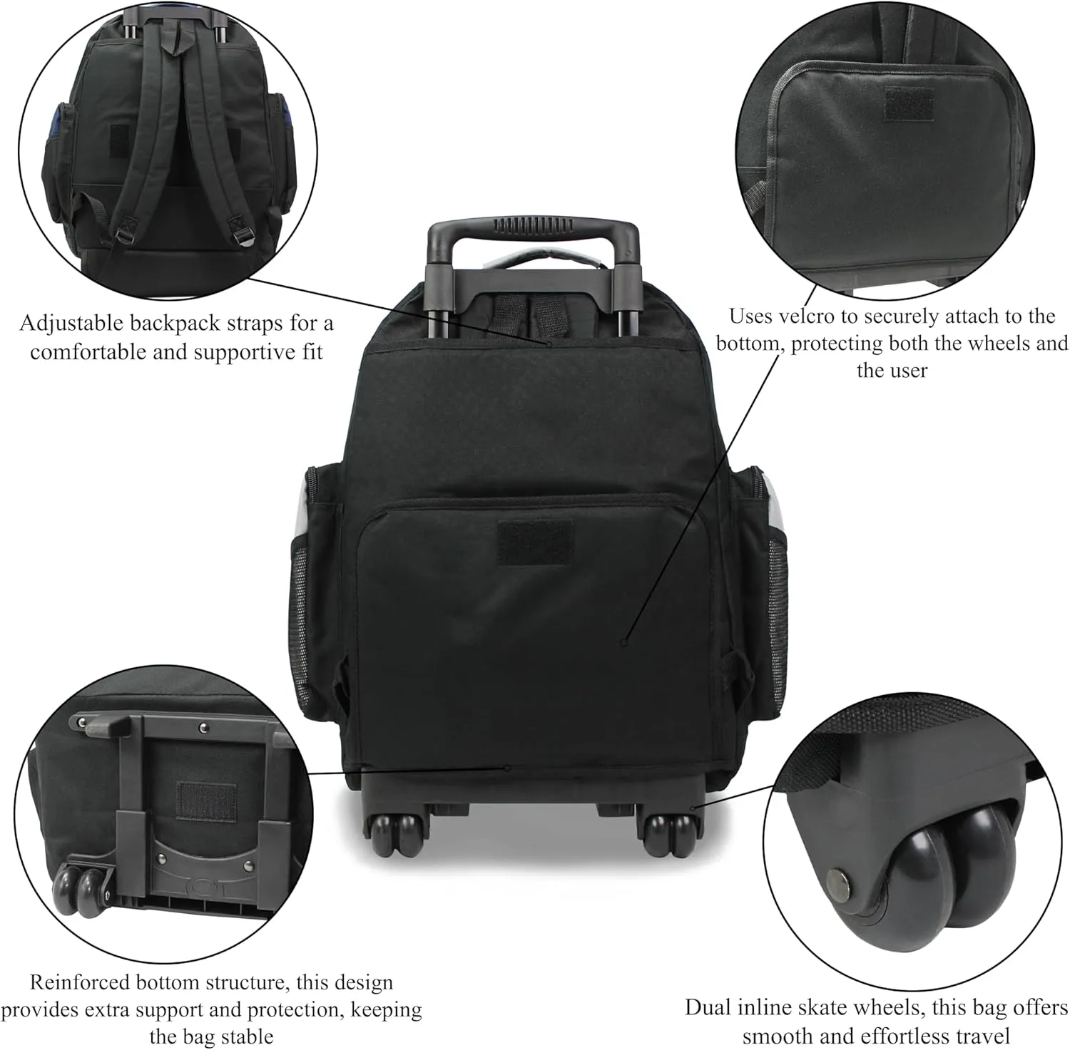 World Traveler Transworld 22-Inch Carry-On Rolling Backpack, Grey