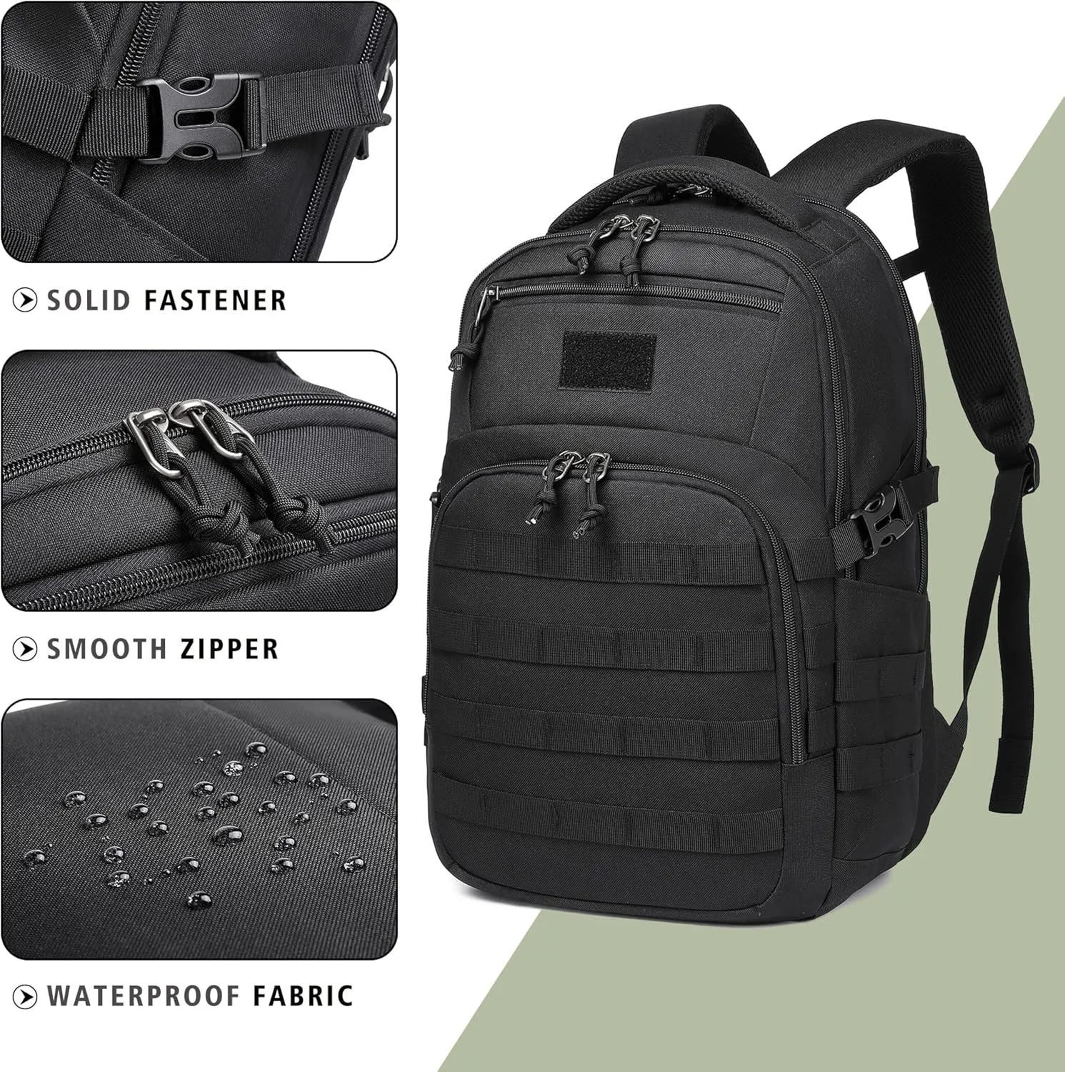 Wotony Military tactical backpack, backpack for men black small tactical assault bag